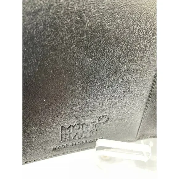 Mont Blanc Leather Business Card Holder, about 3" x 4.25"- Black